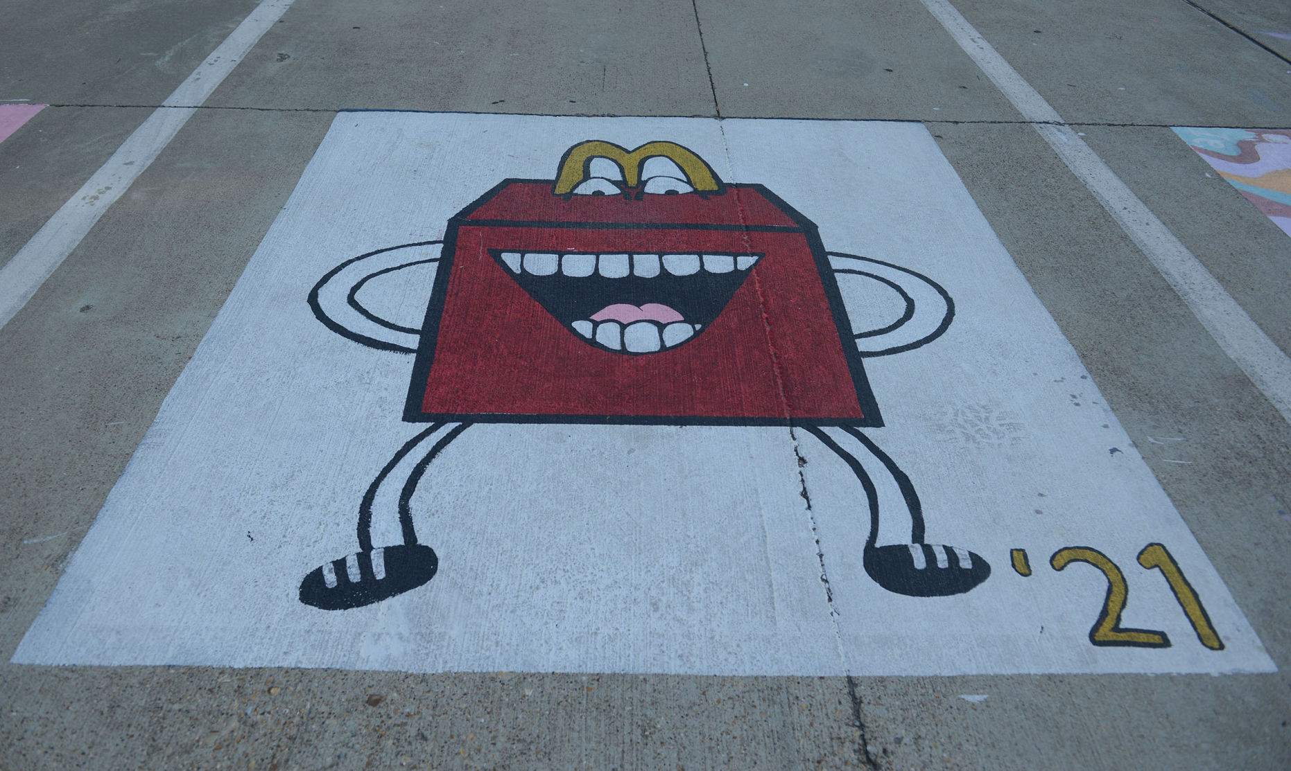 A&M Consolidated HS painted parking spots